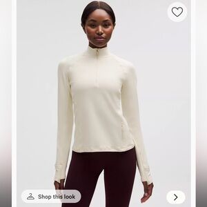 Lululemon Its Rulu Run Classic Half Zip in Bone